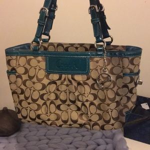 Teal and brown Coach purse!